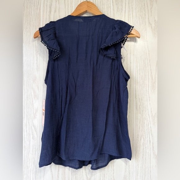 Nanette Lepore Navy Sleeveless Blouse Size S NWT - Picture 3 of 4